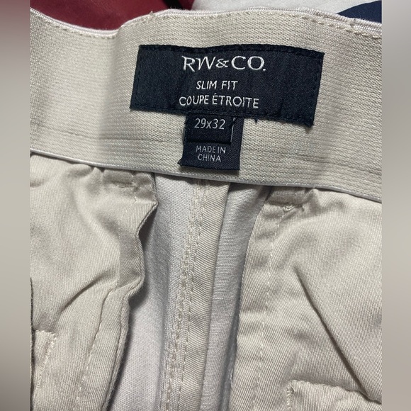 RW&CO Men’s White Chino Pants Slim Fit Size 29x32 - Picture 6 of 7